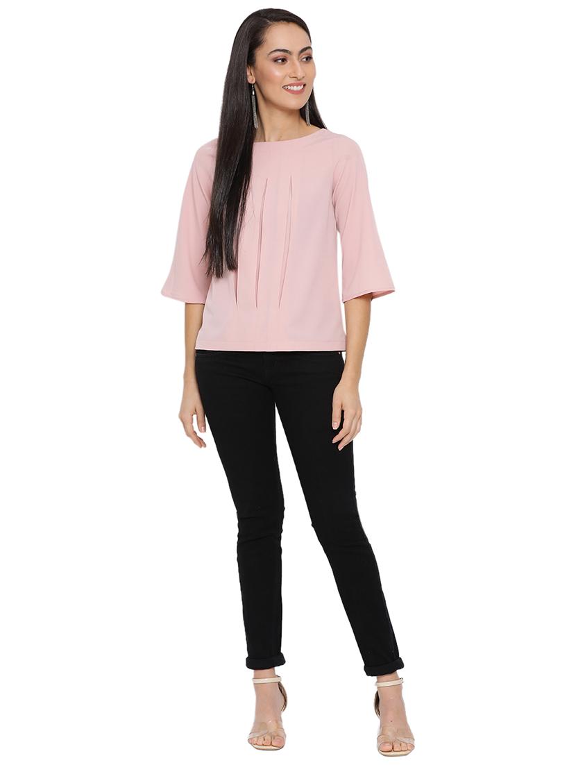 round neck solid top - 17843702 - Standard Image - 3