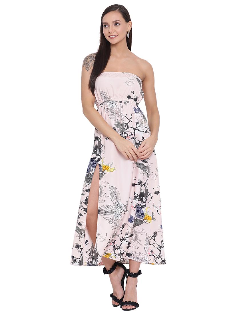off shoulder floral high slit dress - 17843713 - Zoom Image - 0