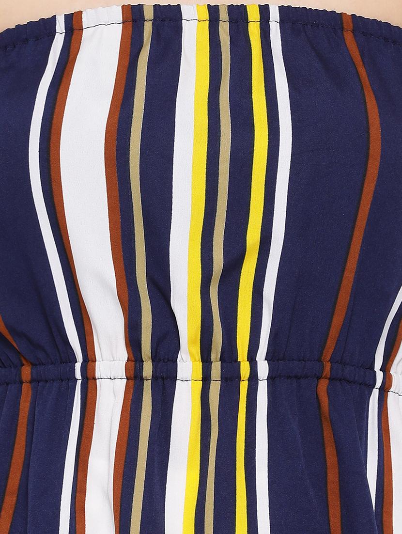 off shoulder striped maxi dress - 17843715 - Standard Image - 3