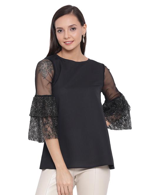 bell sleeved solid top  - 17843718 -  Standard Image - 0