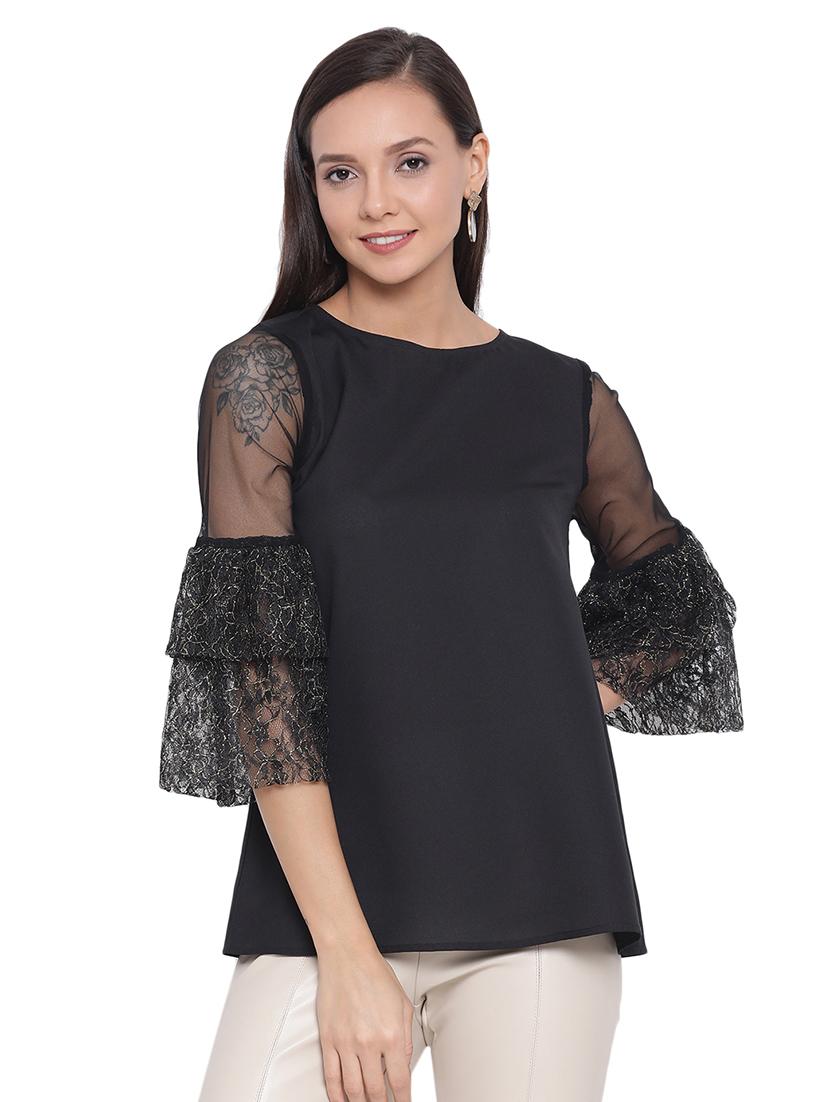 bell sleeved solid top  - 17843718 -  Zoom Image - 0