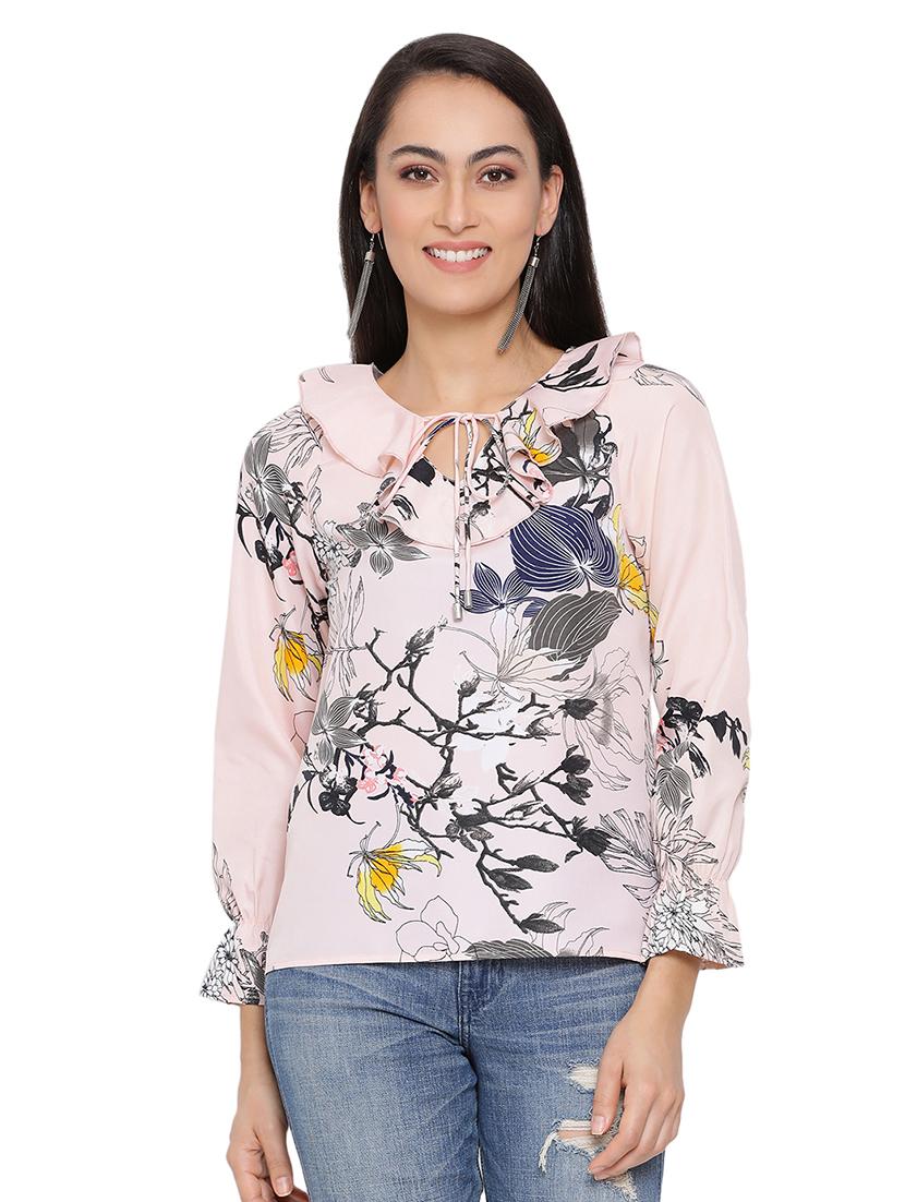 tie up neck floral top - 17843724 -  Zoom Image - 0