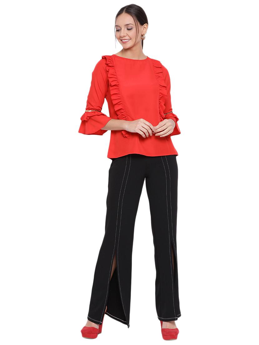 bell sleeved solid top - 17843728 - Standard Image - 3