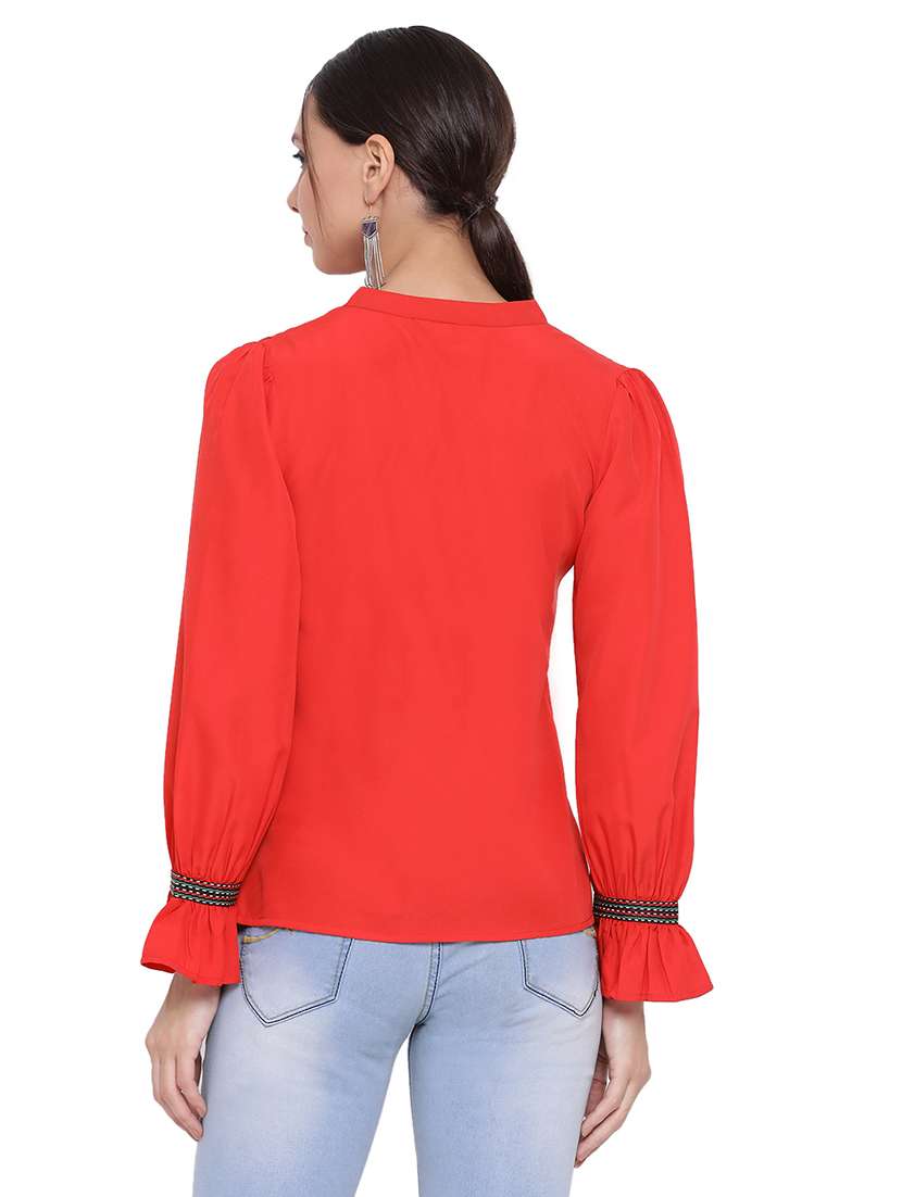 tie up neck solid top - 17843730 -  Standard Image - 3