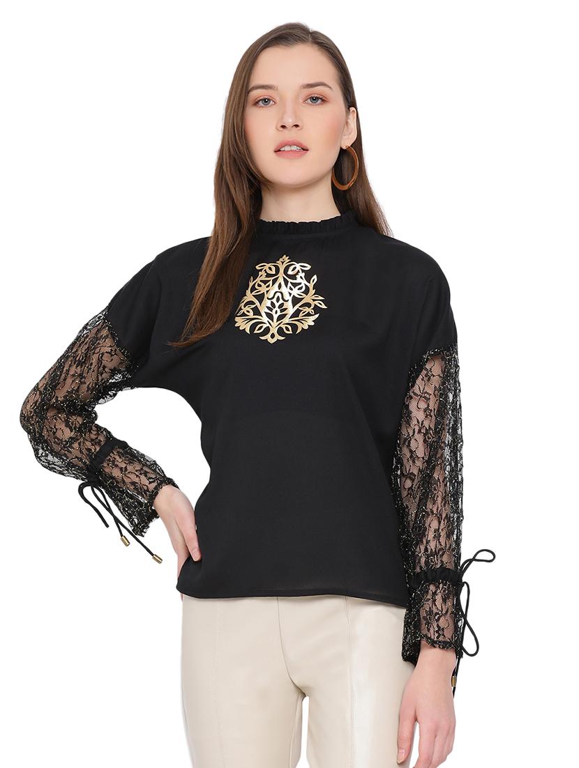 tie knot sleeved solid top - 17843741 - Zoom Image - 0
