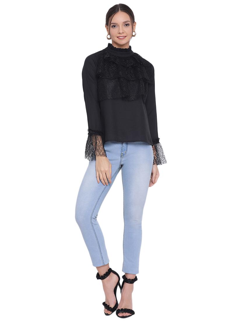 bell sleeved laced top - 17843742 - Standard Image - 3