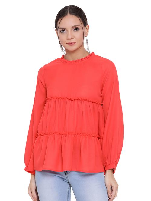 round neck tiered top - 17843745 - Standard Image - 0