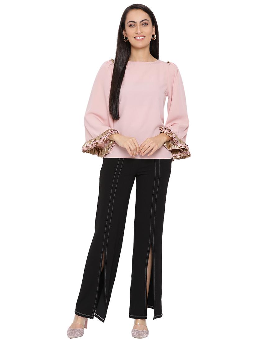 bell sleeved round neck top - 17843746 - Standard Image - 3