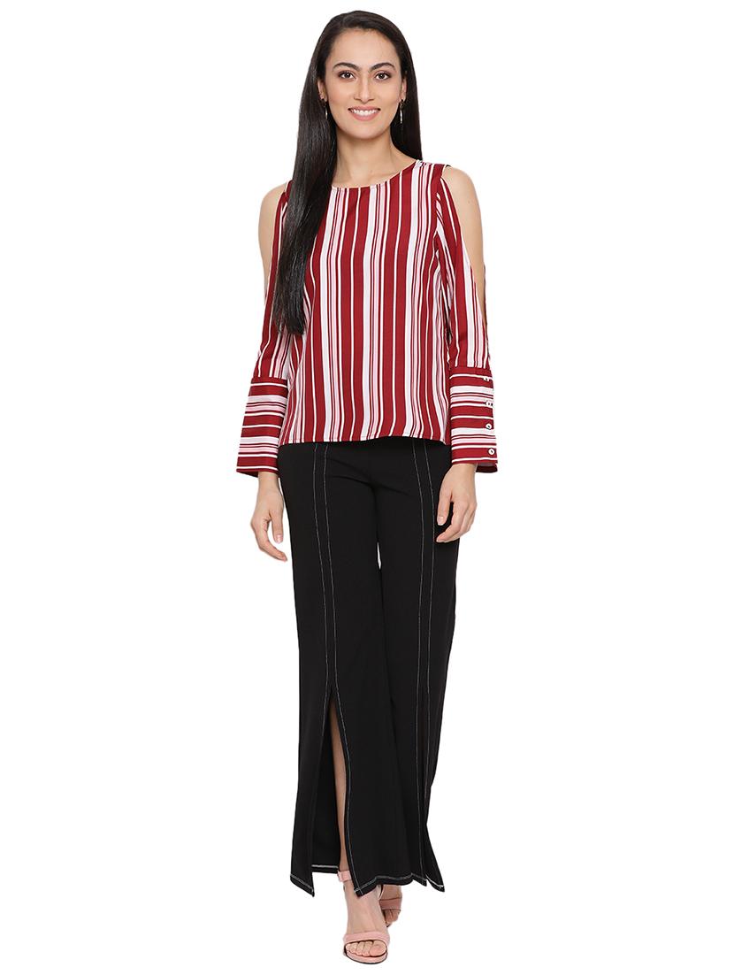 women's straight round neck top - 17843752 - Standard Image - 3
