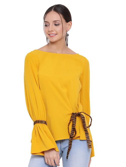 boat neck bell sleeved top - 17843755 - Standard Image - 0