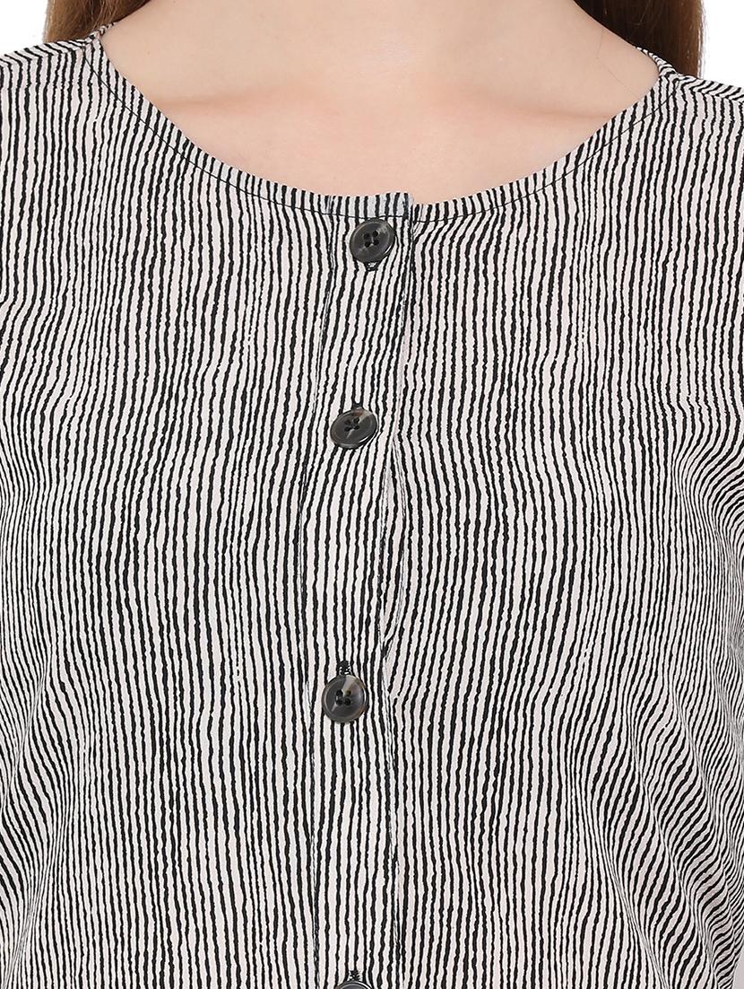 round neck striped a-line dress - 17843769 - Standard Image - 3