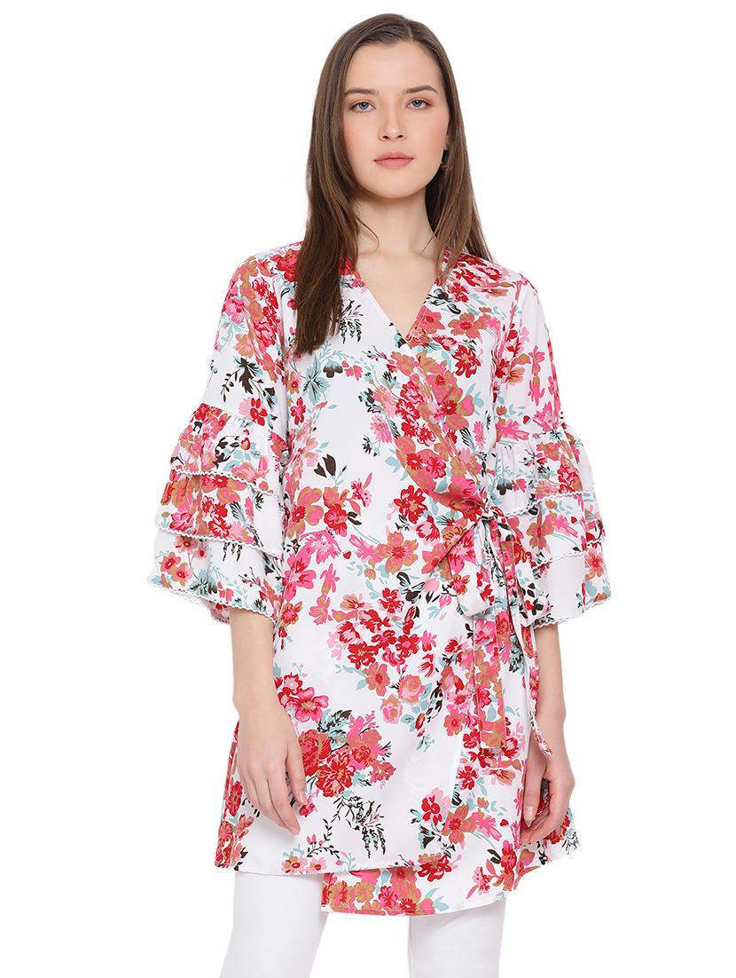 bell sleeved floral tunic