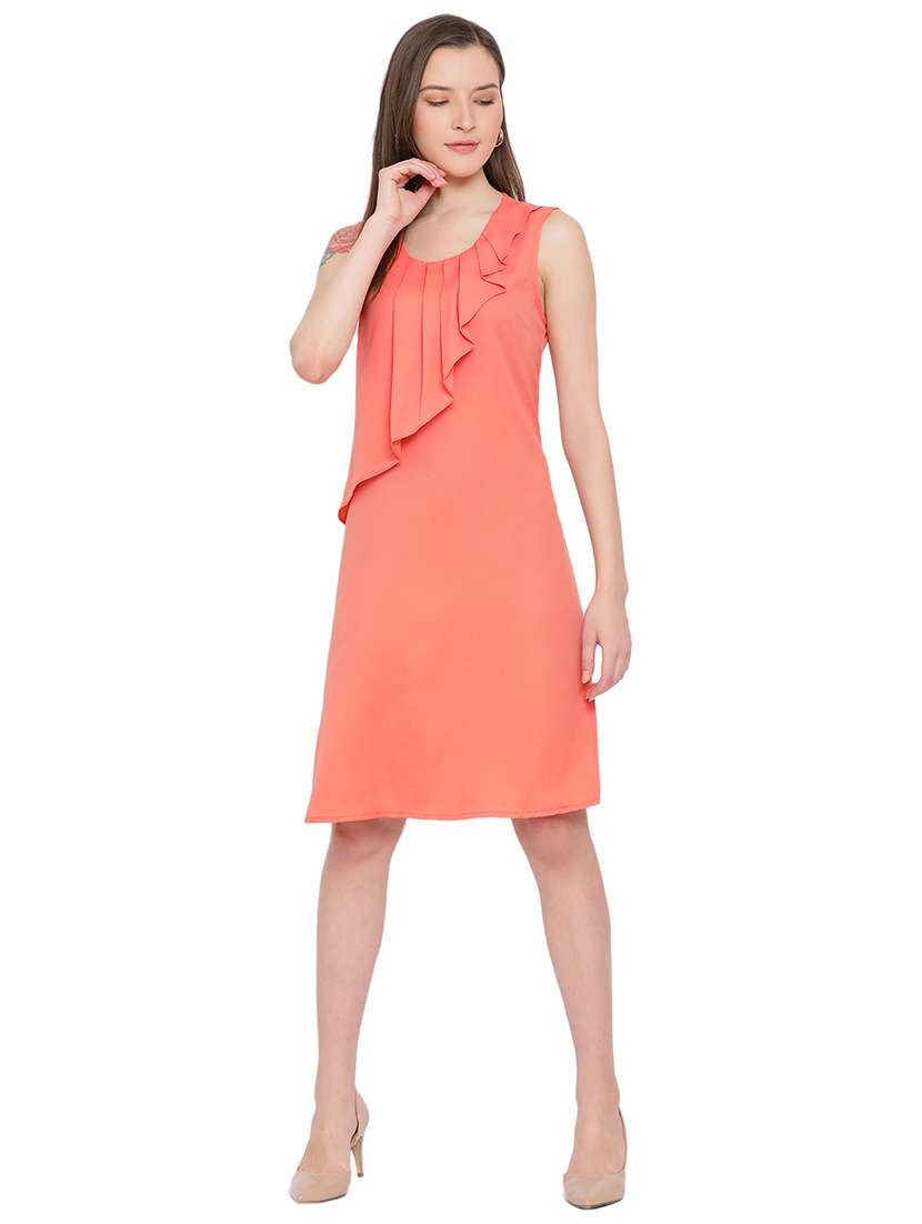 women's ruffle solid dress - 17843772 - Standard Image - 3