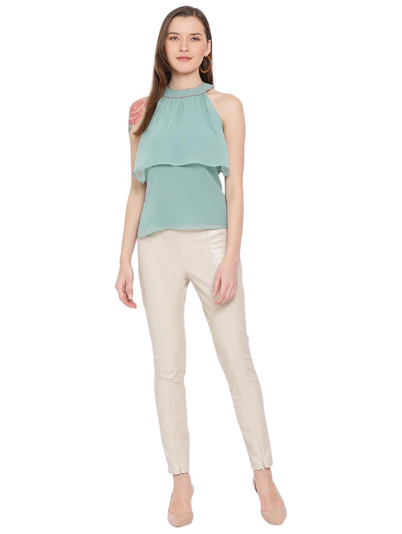 women's layered round neck top - 17843785 - Standard Image - 3