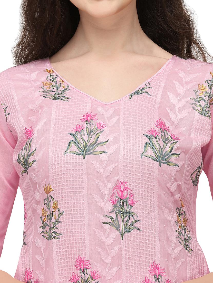 floral unstitched suit - 17844073 - Standard Image - 3
