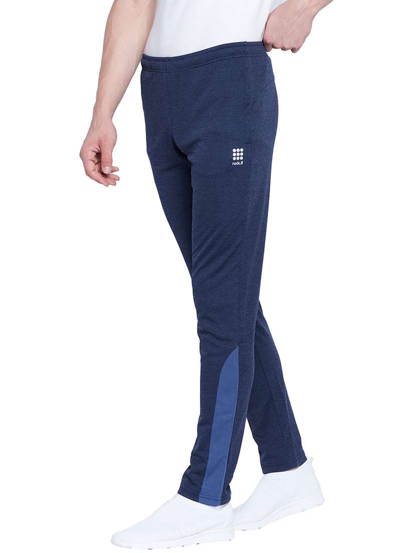 Navy Blue Side Taped Full Length Track Pant
