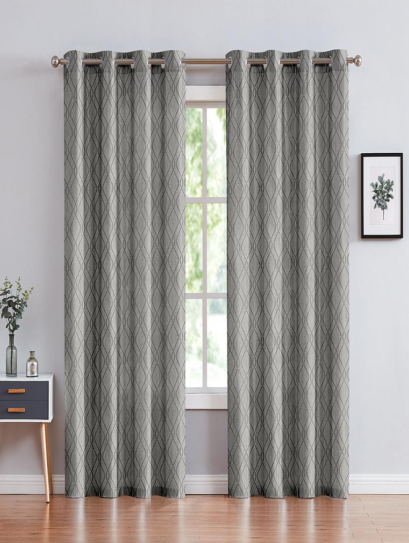 cortina emboos new polyester door curtain 7ft-pack of 2 -grey - 17844666 - Zoom Image - 0