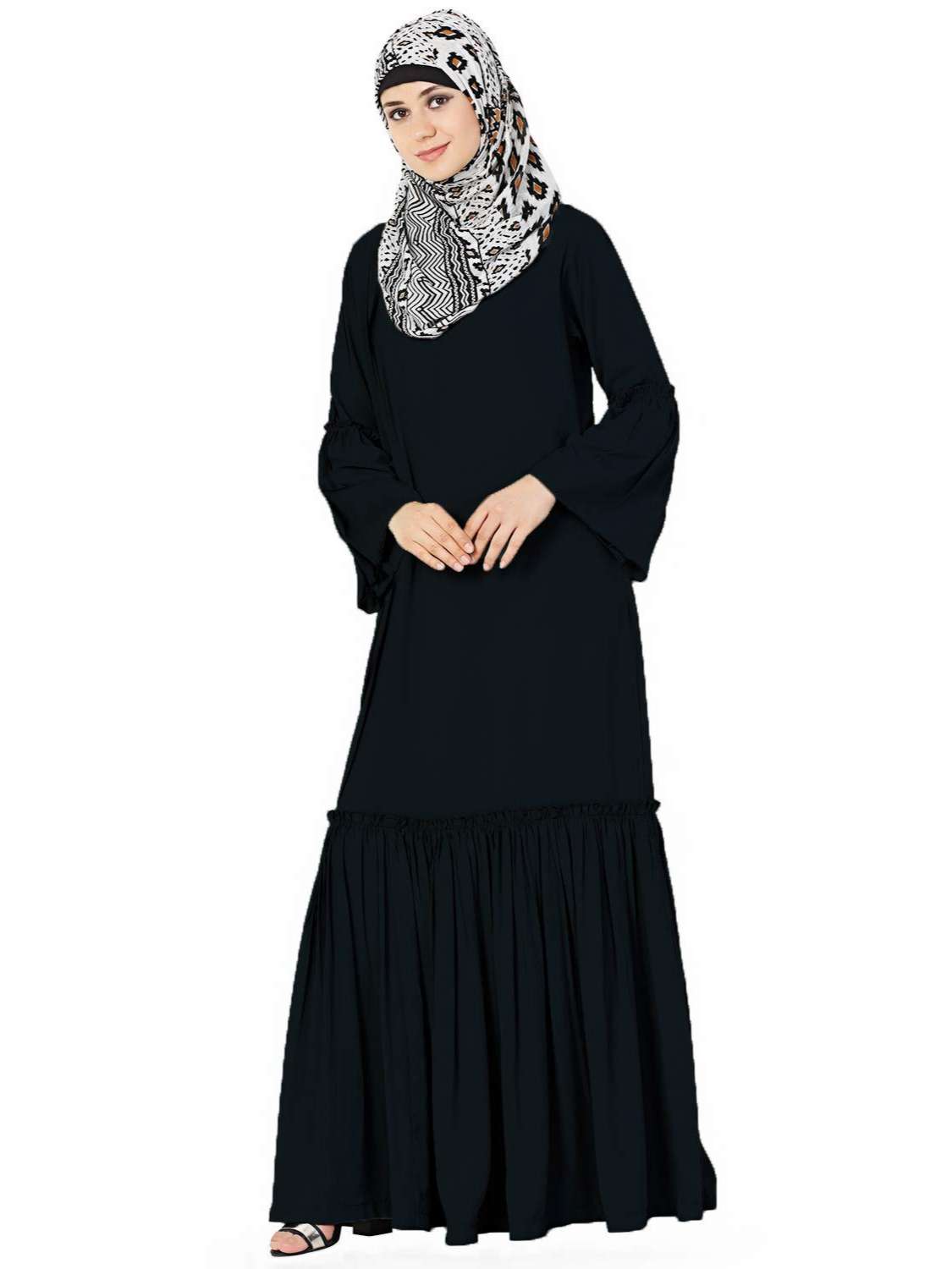 Black Abiya Burqa For Muslim Womens 