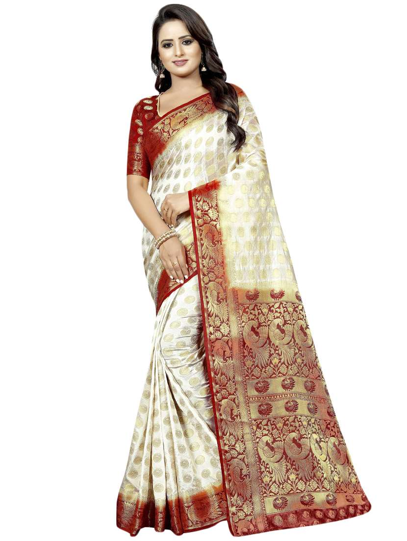 self design kanjivaram saree with blouse