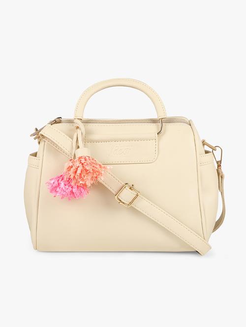 cream leatherette (pu) handbag - 17844868 - Standard Image - 0