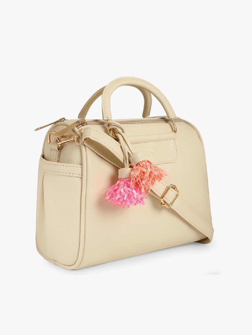 cream leatherette (pu) handbag - 17844868 - Standard Image - 3
