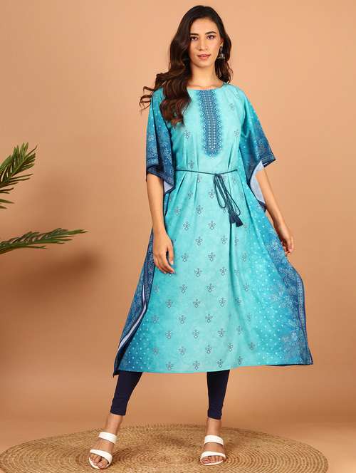 bandhani kaftan kurta - 17845044 - Standard Image - 0
