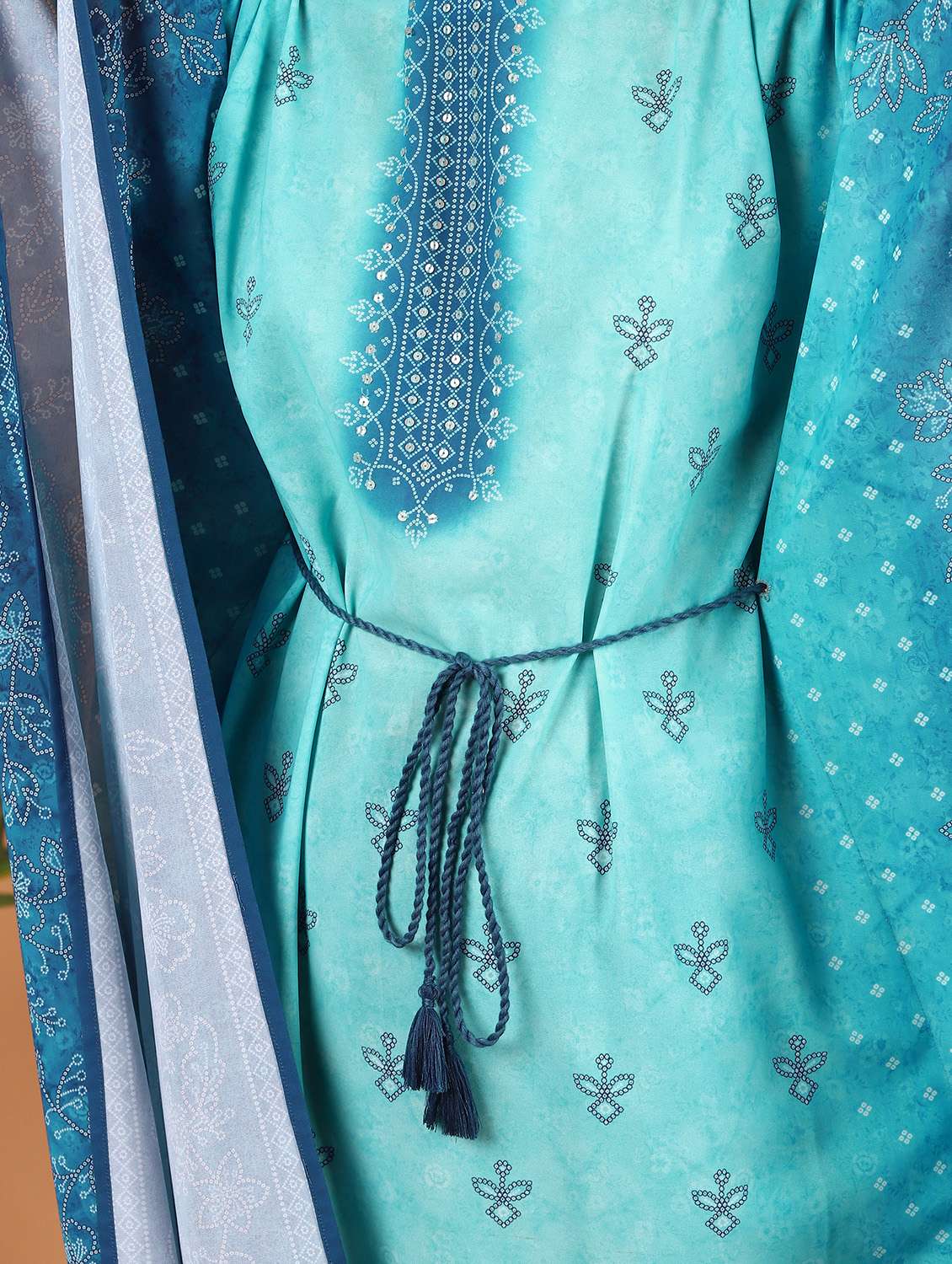 bandhani kaftan kurta - 17845044 - Standard Image - 3