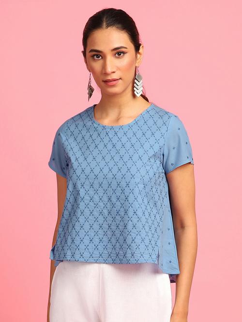 women's a line round neck top - 17846656 - Standard Image - 0