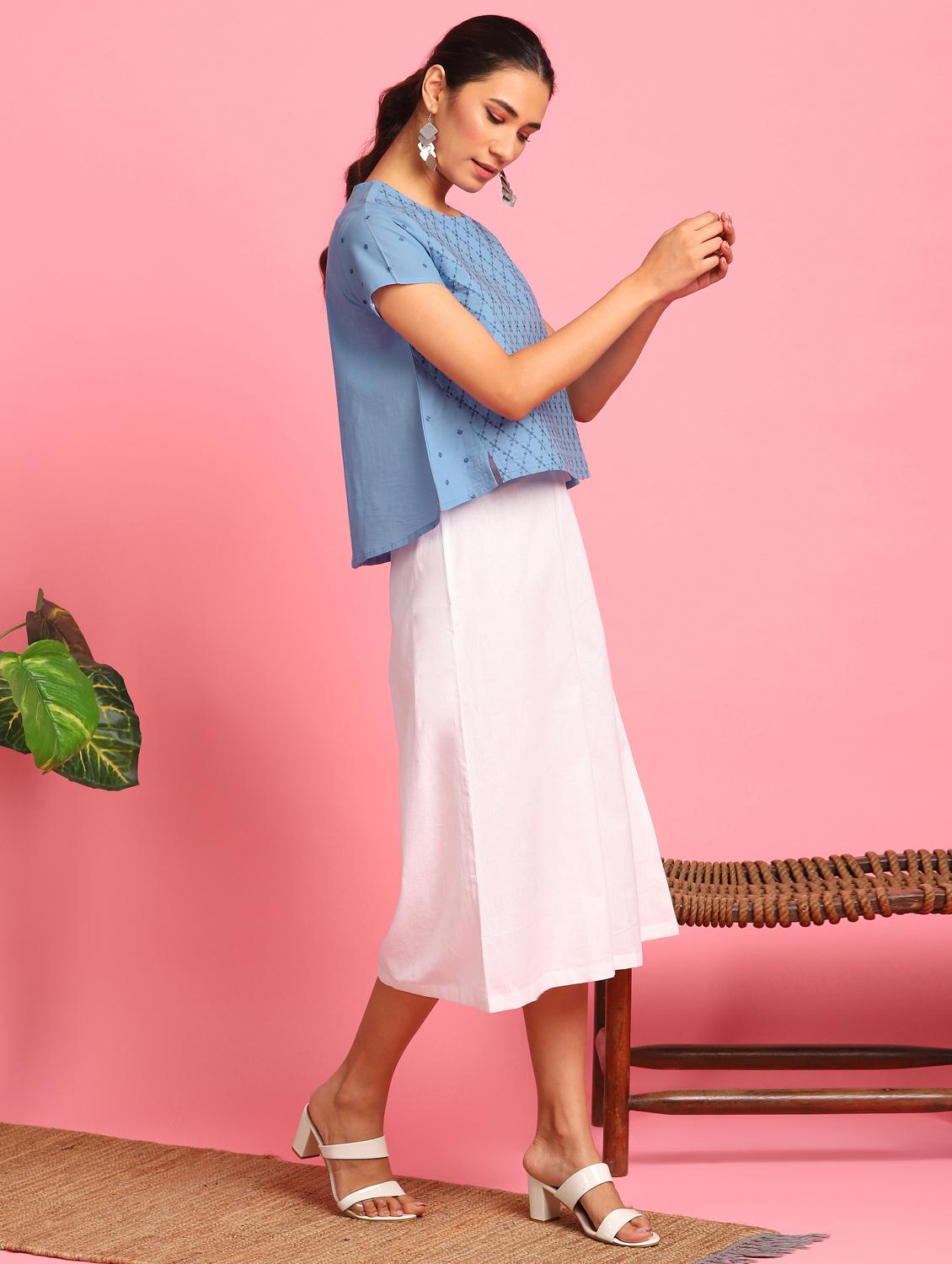 women's a line round neck top - 17846656 - Standard Image - 3