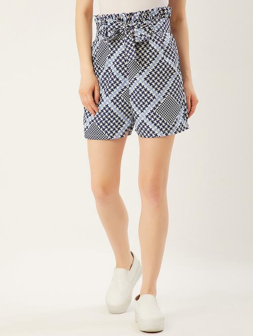 tie front printed short - 17849978 - Standard Image - 0