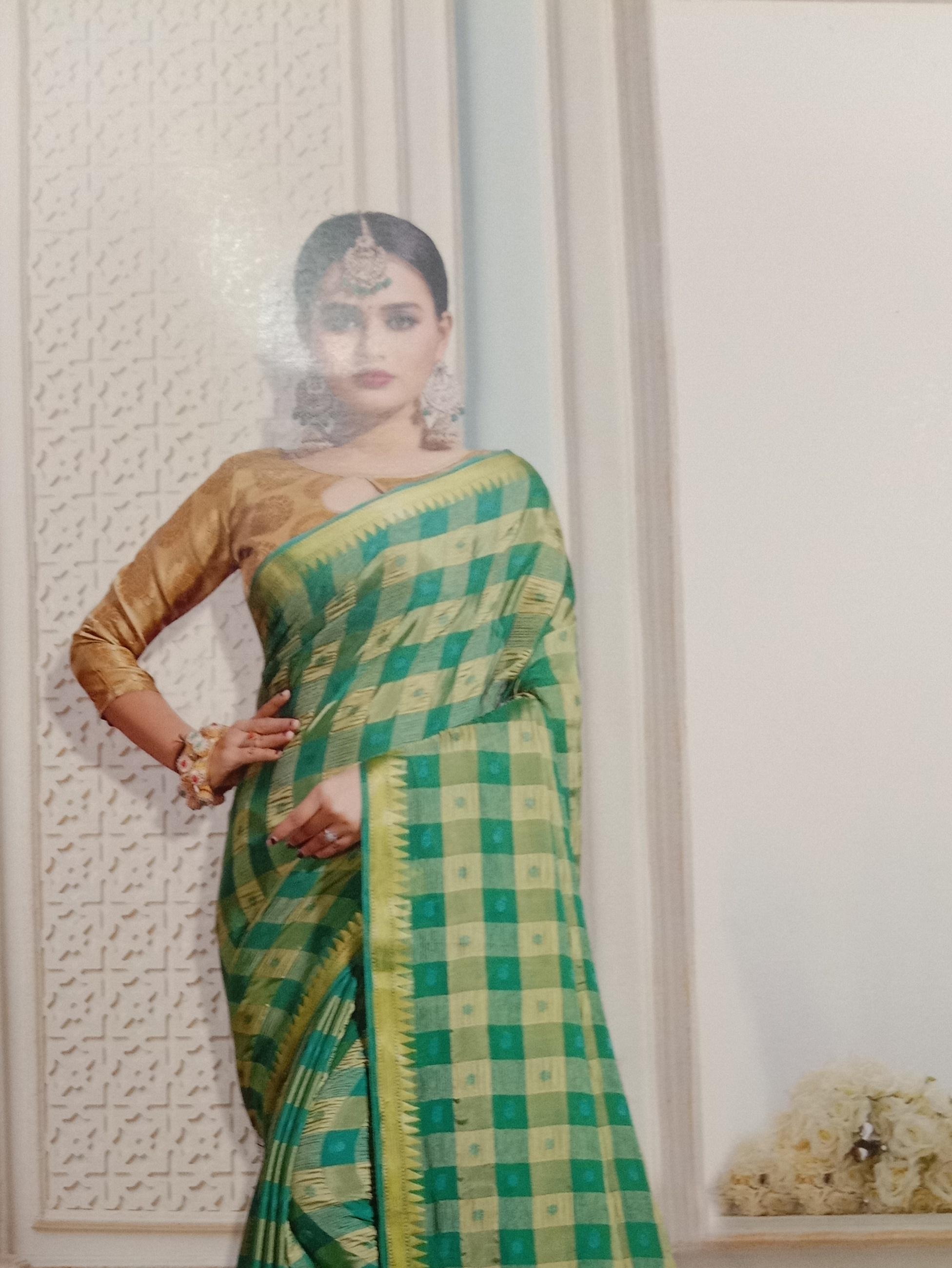 green silk saree - 17850081 -  Zoom Image - 0