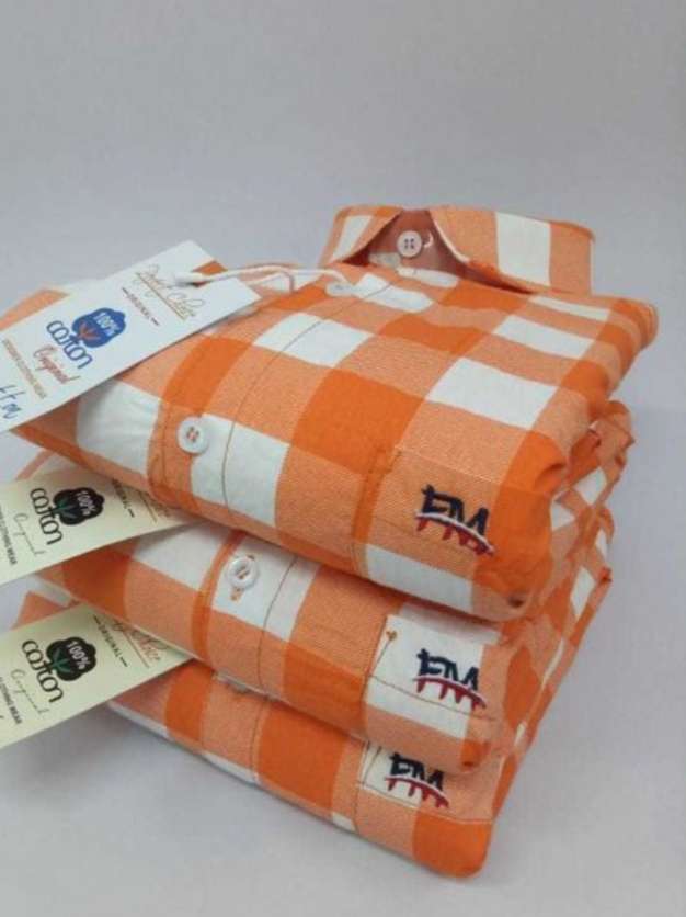 orange cotton shirt - 17850095 - Zoom Image - 0