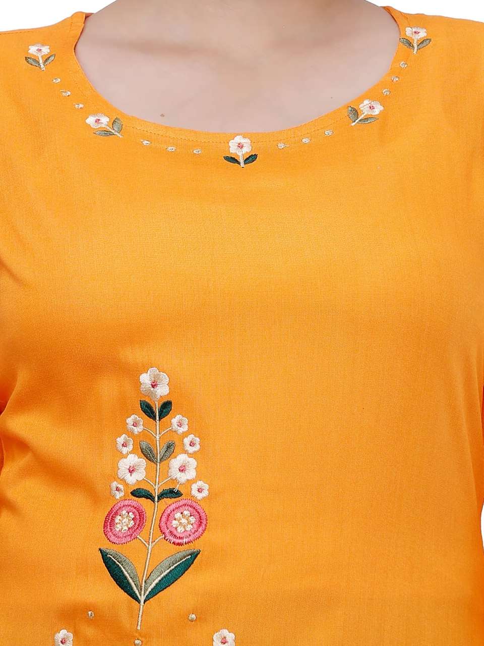 the rayon embroidery kurta is prettified  - 17850456 -  Standard Image - 3