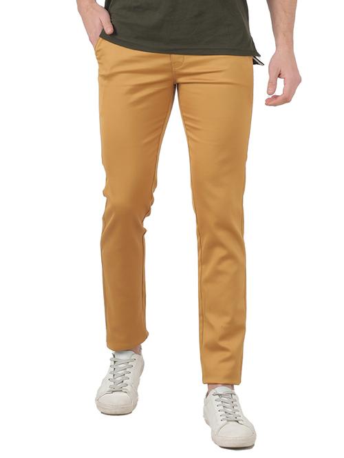men solid mid rise chinos - 17850738 - Standard Image - 0
