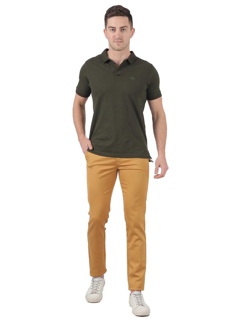 men solid mid rise chinos - 17850738 - Standard Image - 3