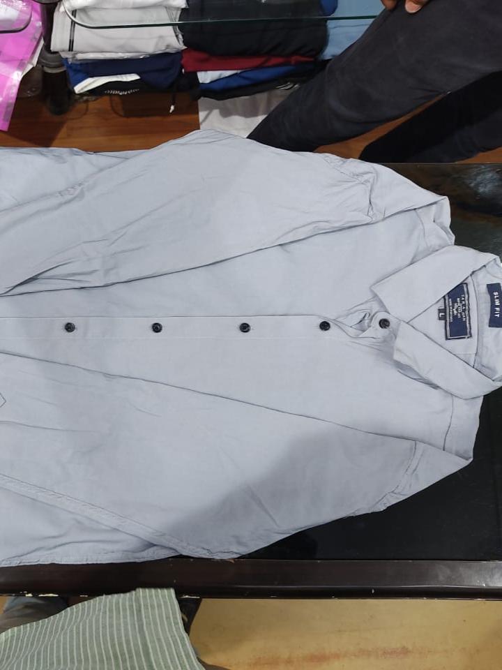 grey cotton formal shirt - 17850924 - Zoom Image - 0