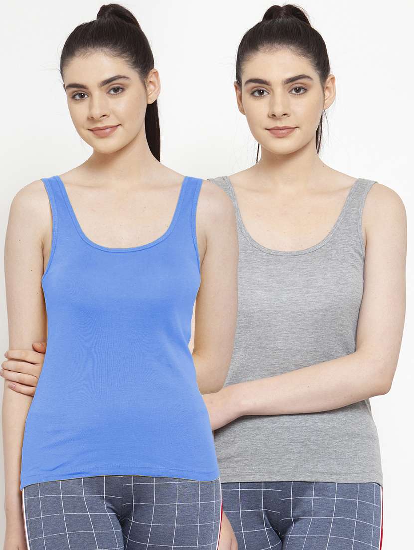 set of 2 scoop neck solid camisole