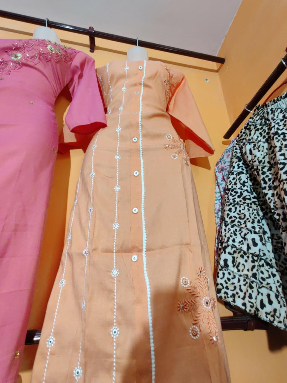 orange rayon kurti - 17853491 -  Zoom Image - 0