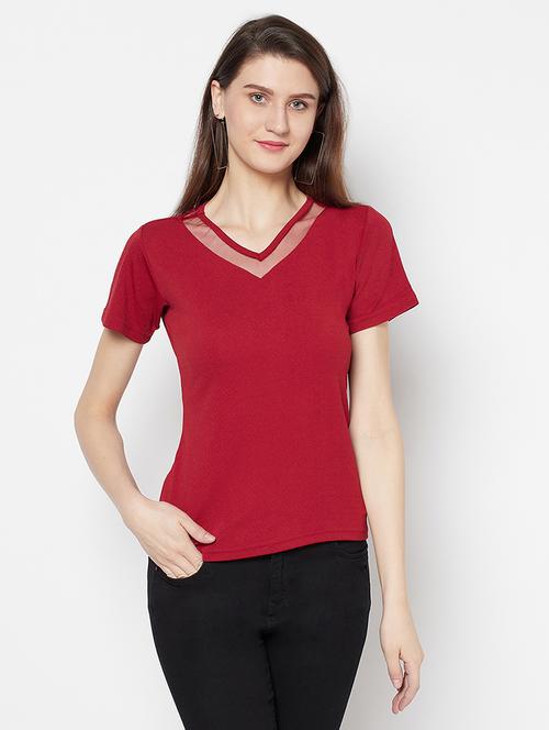 women's a line v neck top - 17853811 - Standard Image - 0
