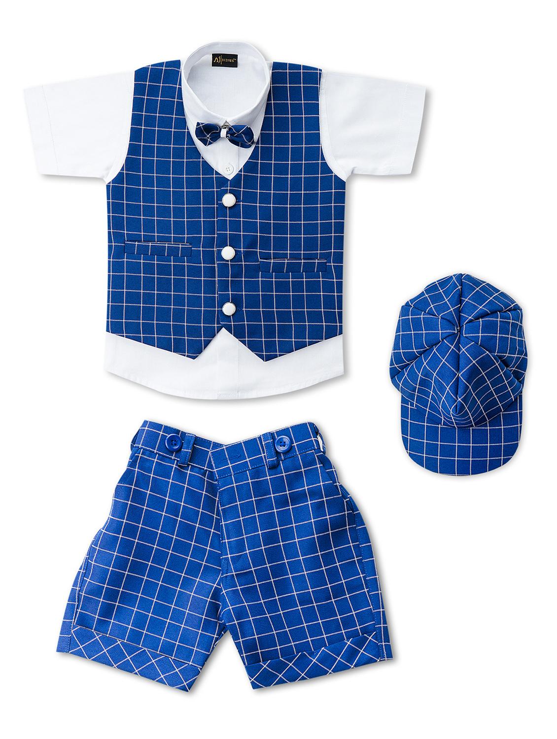 checkered print shorts set with cap - 17854486 - Zoom Image - 0
