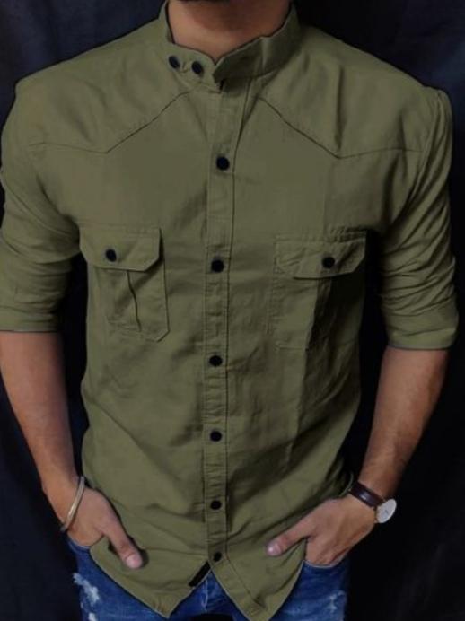 green cotton shirt - 17854681 - Zoom Image - 0