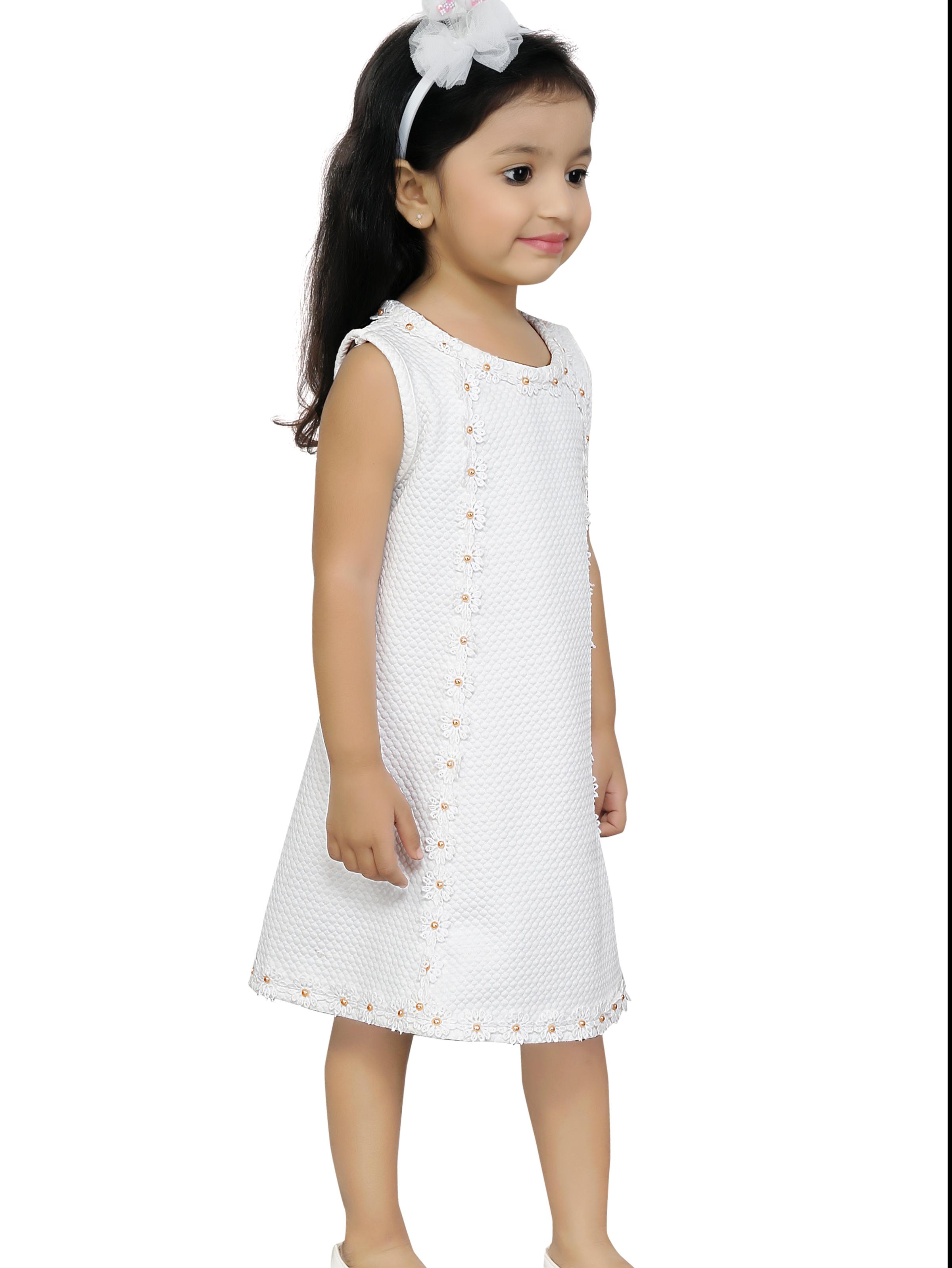 Buy online A-line White Dress With Flower Lace from girls for Women by  Adita Styling For Little Stars for ₹779 at 22% off | 2023 Limeroad.com