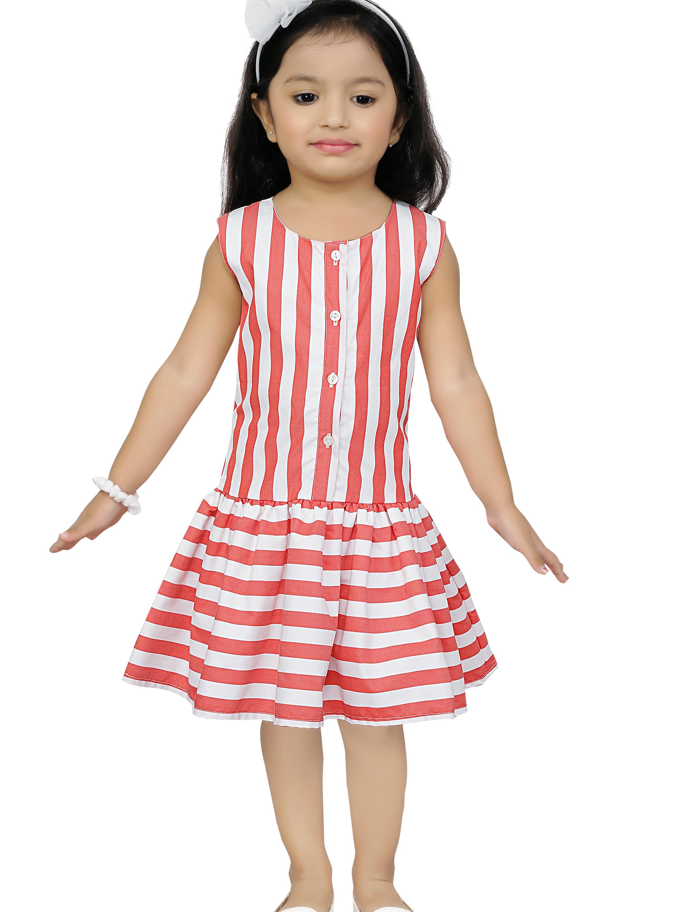 adita girl's cotton red & white - 17855106 - Standard Image - 3