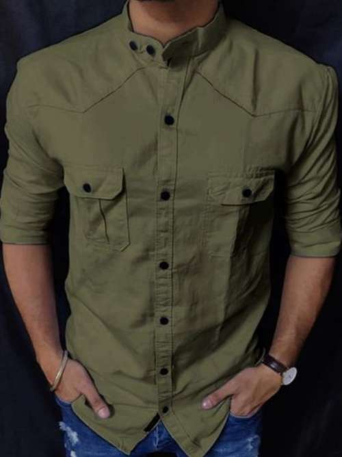 green cotton shirt - 17855136 - Standard Image - 0