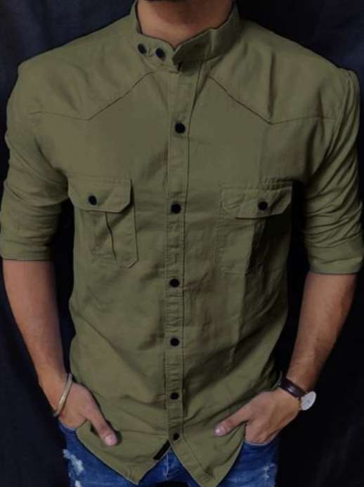 green cotton shirt - 17855136 - Zoom Image - 0