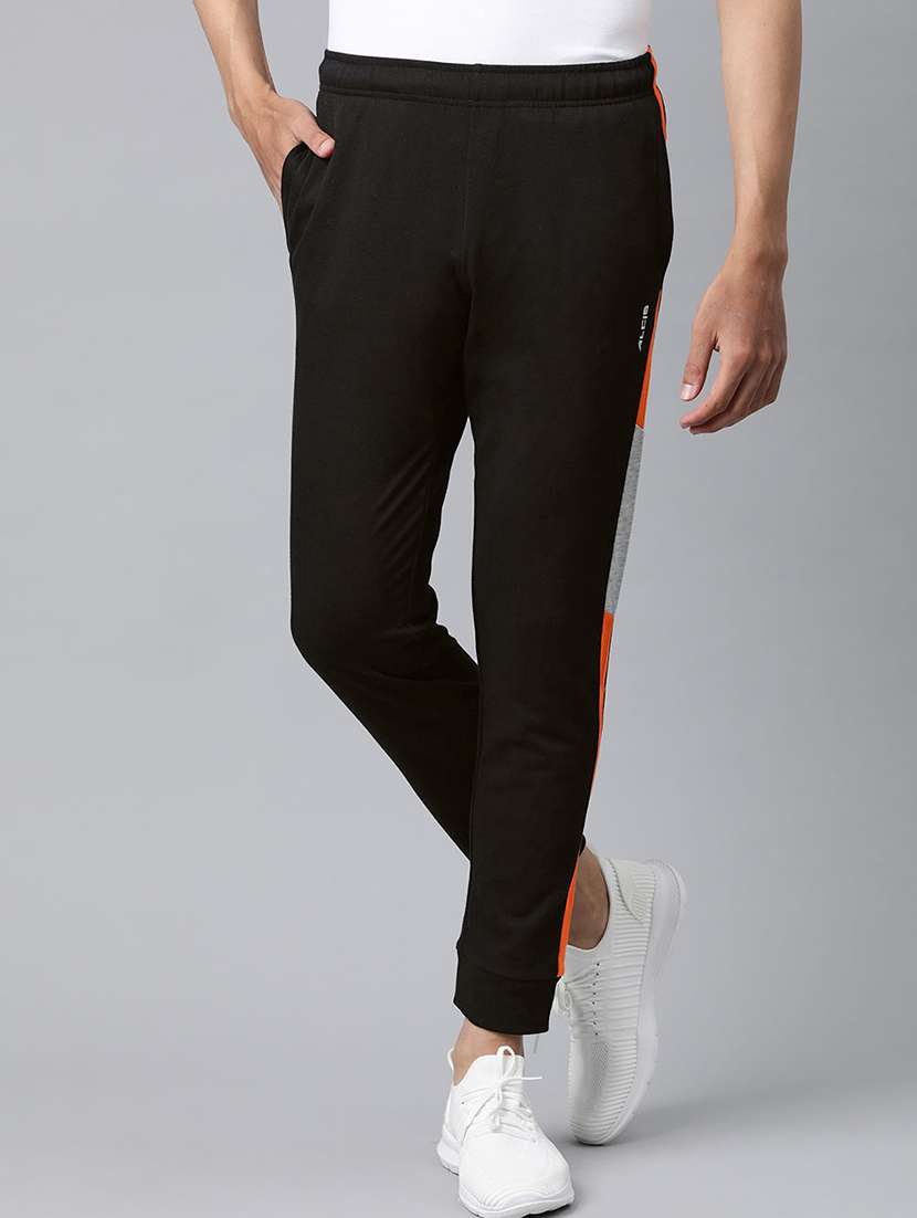 black side taped full length track pant