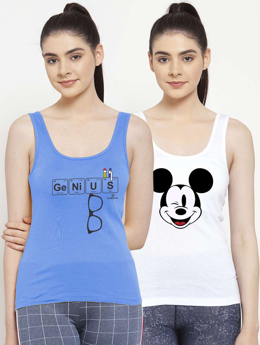 set of 2 graphic tank tee
