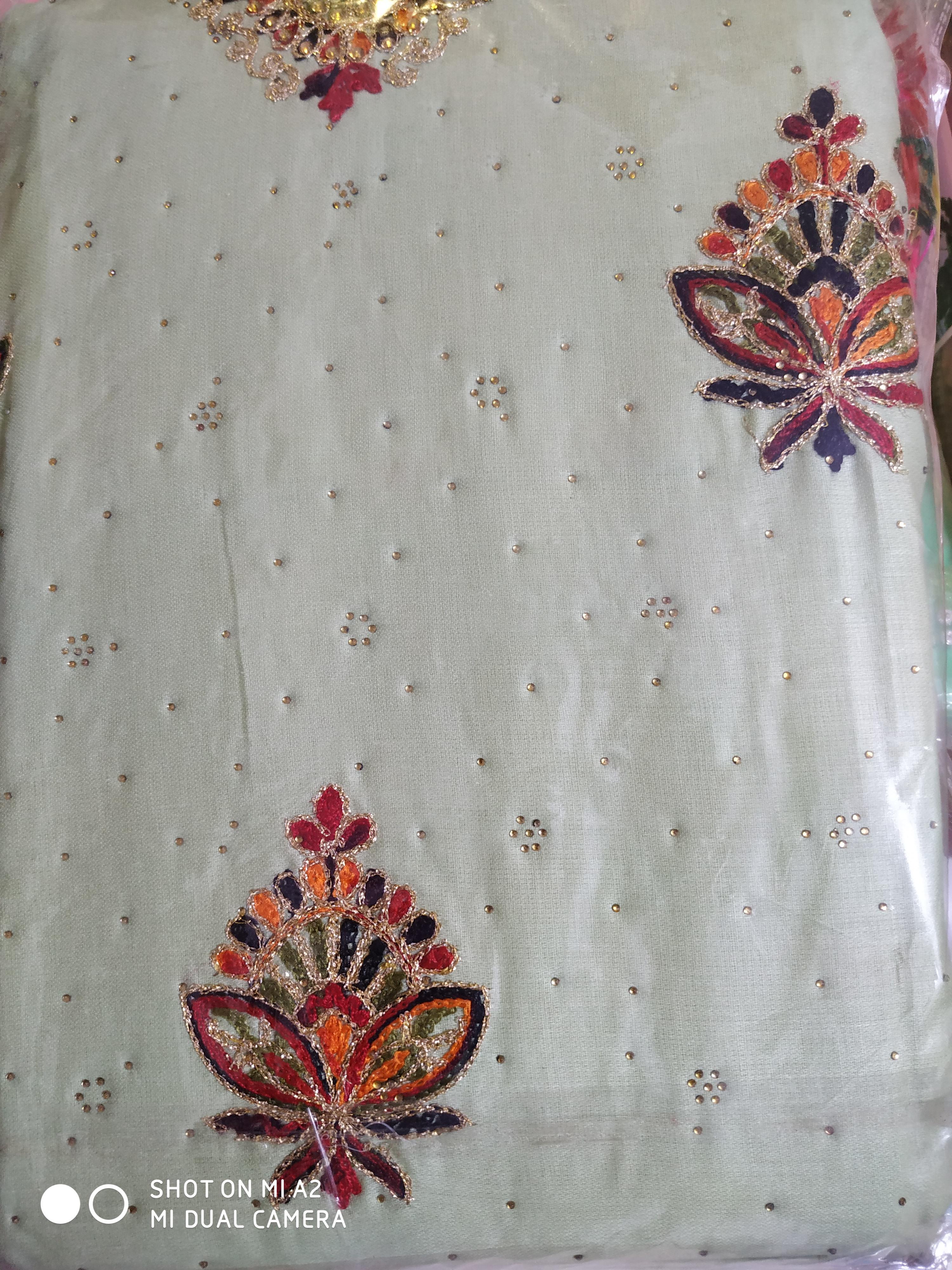 cotton suit with embroidery and chiffon  - 17856246 -  Zoom Image - 0