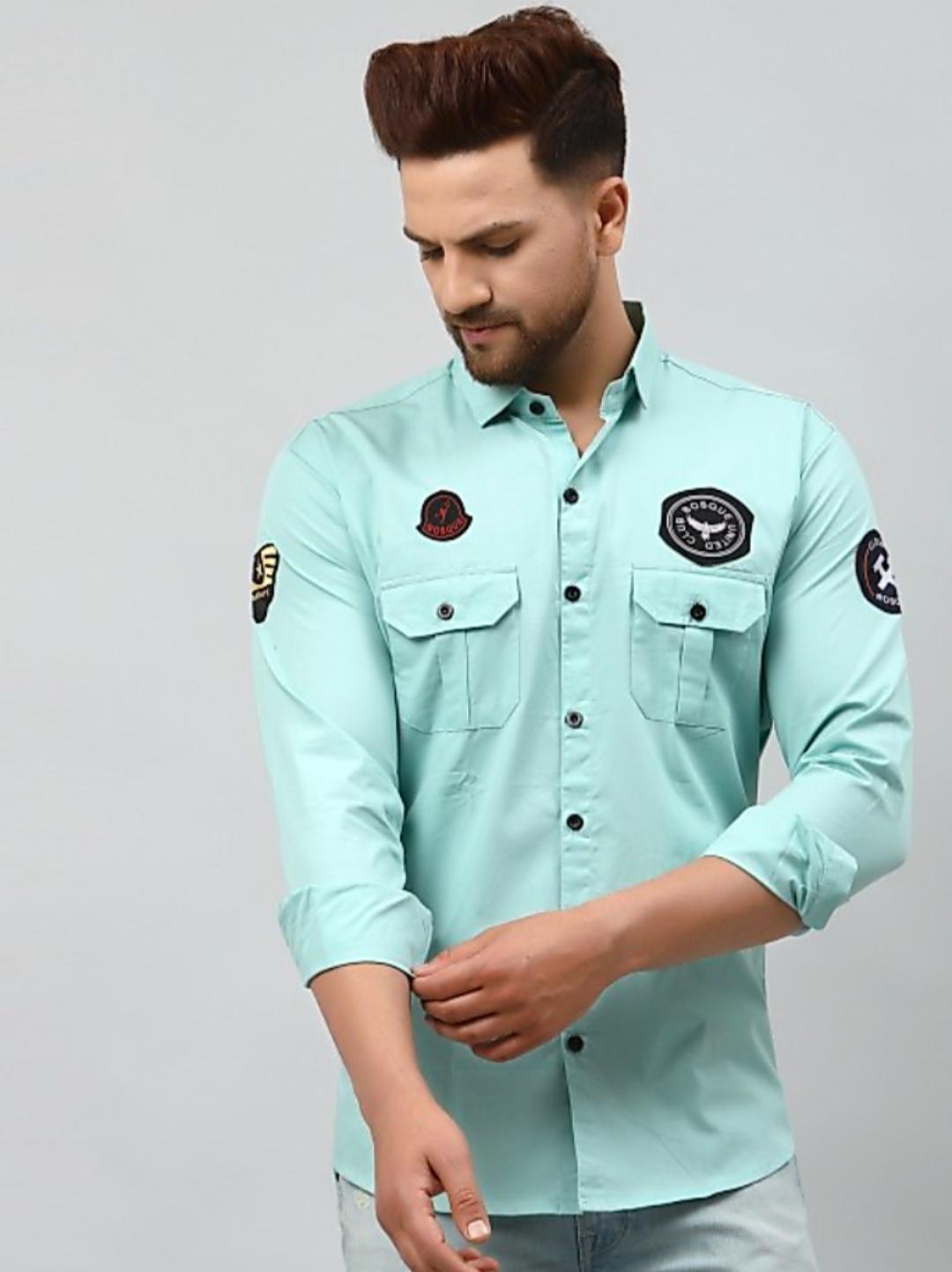 green cotton shirt - 17856426 - Zoom Image - 0