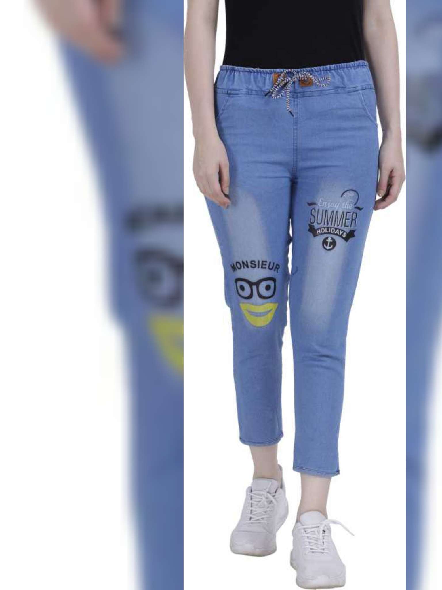 Blue Denim Joggers from bottom wear 